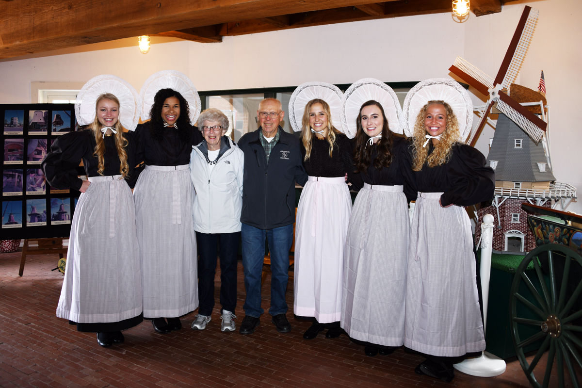 188 Darlene and Arvid Janzen pose with the Tulip Queen and her court.JPG